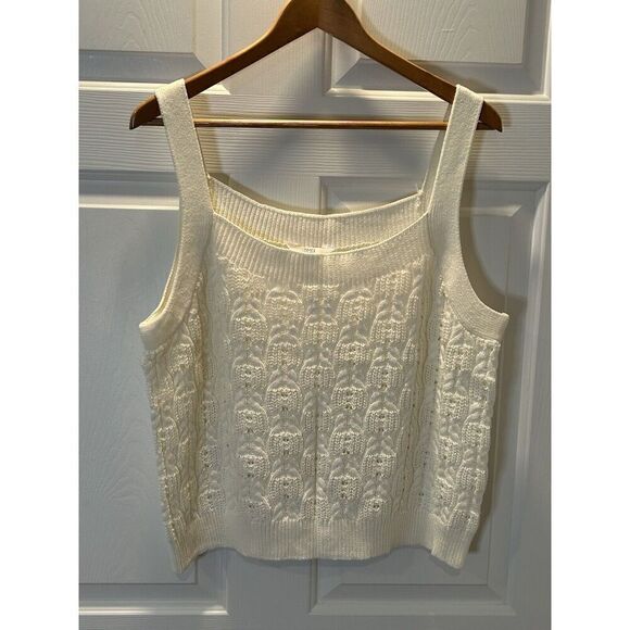 Time and Tru Sweater Tank Top Cream Off White Women's XL (16-18) - Picture 1 of 4